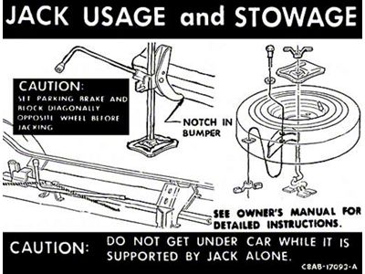 Jack Instructions Decal - C8AB-17095-A - Ford