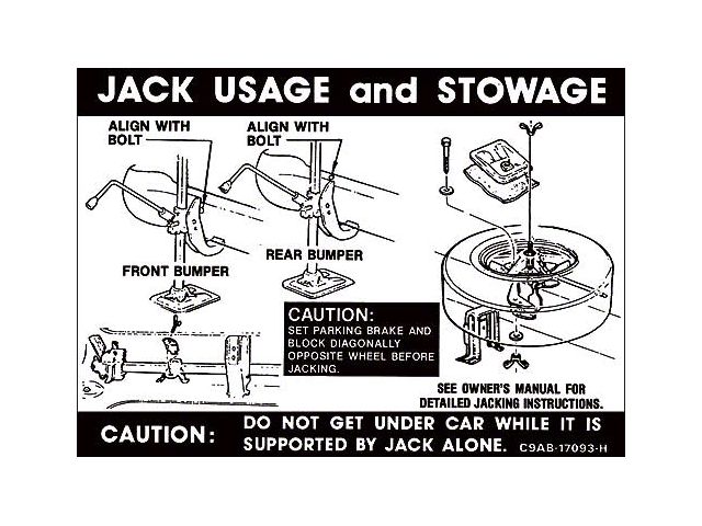 Jack Instructions/ C9ab-17093-h/ Ford Convertible