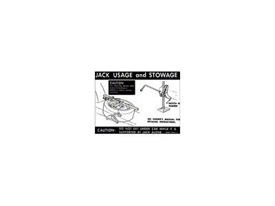 Jack Instructions Decal/ Style Stl Whls. Sedan & Cv