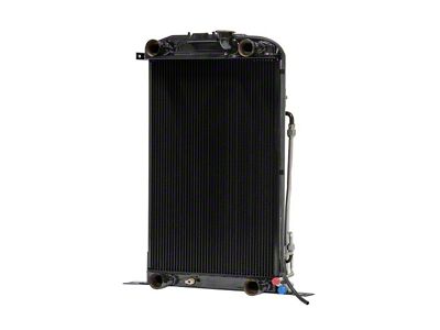 Johnson's Radiator Works Stock Height Radiator without Transmission Cooler; Dual 1.75-Inch Inlet / Bottom Dual 1.75-Inch Outlet (37-39 Ford Car Standard w/ Flathead Engine & w/o Air Conditioning)