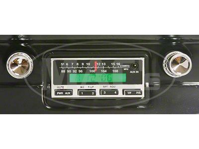 1964-1966 Mustang Ken Harrison 200W In-Dash Stereo with Chrome Face