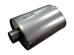 Kooks Center/Center Oval Muffler; 2.50-Inch Inlet/2.50-Inch Outlet; Stainless (Universal; Some Adaptation May Be Required)
