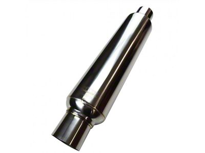 Kooks 2.50-Inch Round Performance Muffler; 2.50-Inch Inlet /2.50-Inch Outlet; Polished Stainless (Universal; Some Adaptation May Be Required)