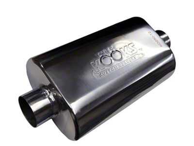 Kooks Center/Center Oval Muffler; 2.50-Inch Inlet/2.50-Inch Outlet; Polished Stainless (Universal; Some Adaptation May Be Required)