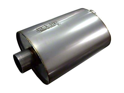 Kooks Center/Center Oval Muffler; 2.50-Inch Inlet/2.50-Inch Outlet; Stainless (Universal; Some Adaptation May Be Required)