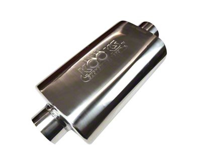 Kooks Center/Center Oval Muffler; 3-Inch Inlet/3-Inch Outlet; Polished Stainless (Universal; Some Adaptation May Be Required)
