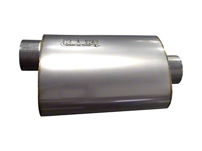 Kooks Center/Offset Oval Muffler; 3-Inch Inlet/3-Inch Outlet; Stainless (Universal; Some Adaptation May Be Required)