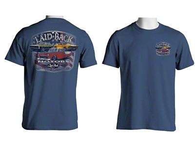 Laid Back Fulton Motors Chevy T-Shirt, Blue