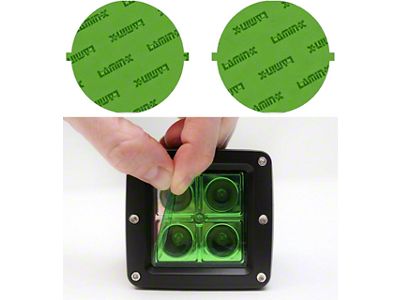 Lamin-X 5-Inch Round Fog Light Covers; Green (55-57 150, 210, Bel Air, Nomad)