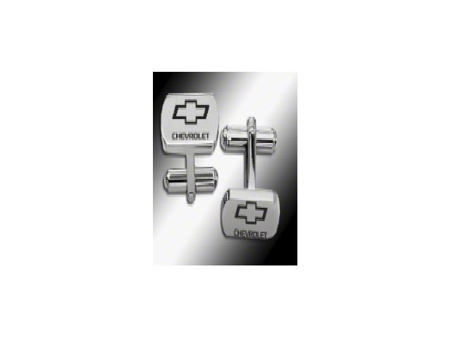 Late Great Chevy - Chevrolet Name and Bowtie Logo Cufflinks- Stainless Steel
