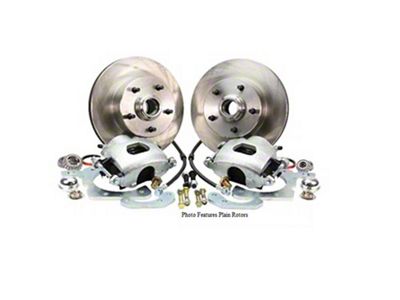 Late Great Chevy - Front Disc Brake Conversion Kit For Stock Spindles, Basic With Drilled And Slotted Rotors, Manual Brakes, 1965-1968