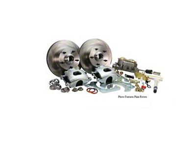 Late Great Chevy - Front Disc Brake Conversion Kit For Stock Spindles, Deluxe, With Drilled And Slotted Rotors, Manual Brakes, 1969-1970