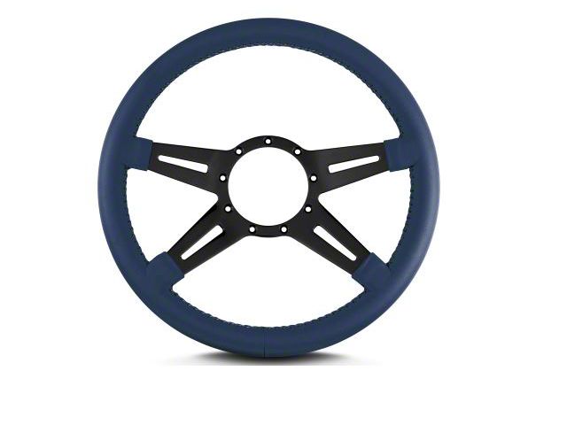 Lecarra 14 in MK-9 Steering Wheel, Black, Blue Leather