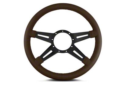 Lecarra 14 in MK-9 Steering Wheel, Black, Brown Leather