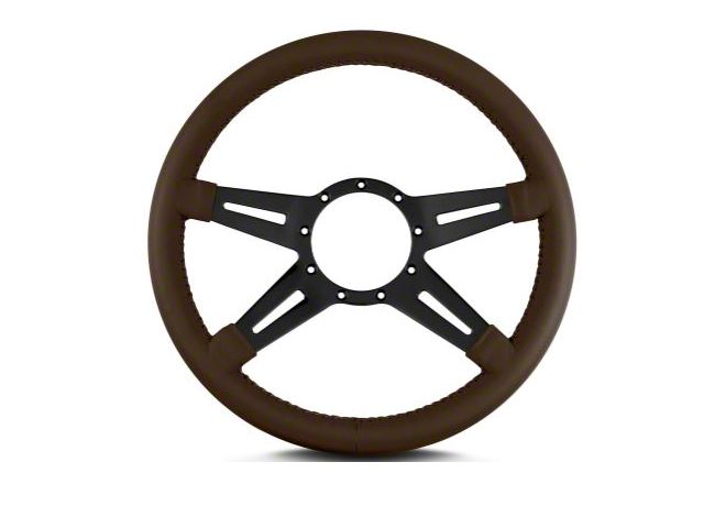 Lecarra 14 in MK-9 Steering Wheel, Black, Brown Leather