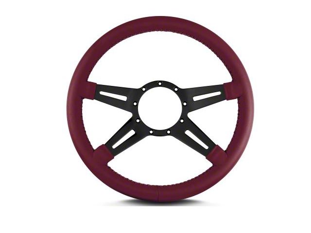 Lecarra 14 in MK-9 Steering Wheel, Black, Burgundy Leather