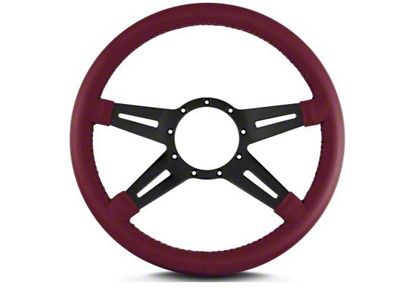 Lecarra 14 in MK-9 Steering Wheel, Black, Burgundy Leather