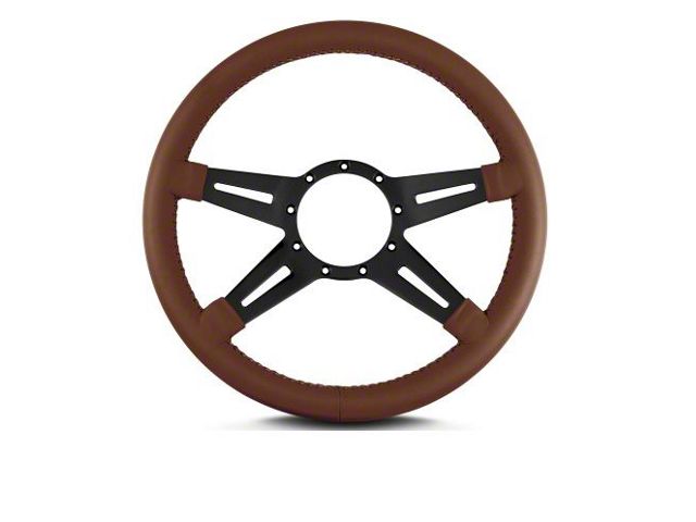 Lecarra 14 in MK-9 Steering Wheel, Black, Caramel Leather