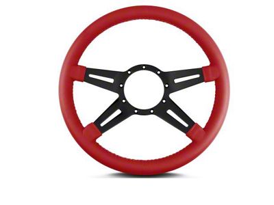 Lecarra 14 in MK-9 Steering Wheel, Black, Red Leather