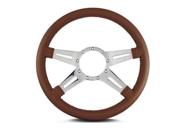 Lecarra 14 in MK-9 Steering Wheel, Polished, Caramel Leather