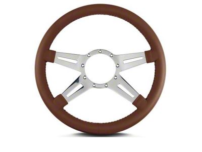 Lecarra 14 in MK-9 Steering Wheel, Polished, Caramel Leather