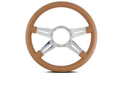 Lecarra 14 in MK-9 Steering Wheel, Polished, Chestnut Leather