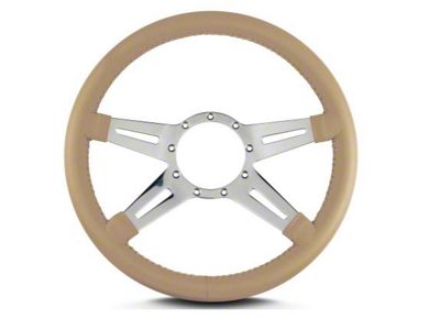 Lecarra 14 in MK-9 Steering Wheel, Polished, Tan Leather