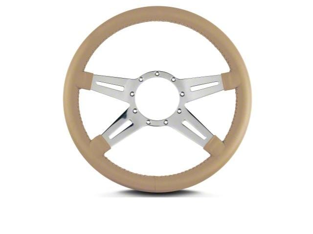 Lecarra 14 in MK-9 Steering Wheel, Polished, Tan Leather