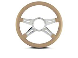 Lecarra 14 in MK-9 Steering Wheel, Polished, Tan Leather