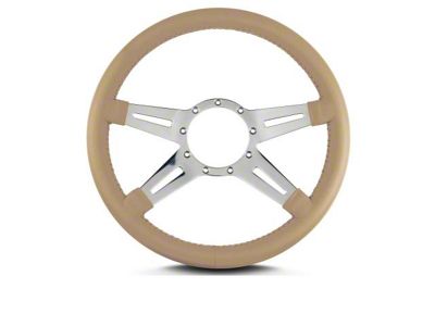 Lecarra 14 in MK-9 Steering Wheel, Polished, Tan Leather