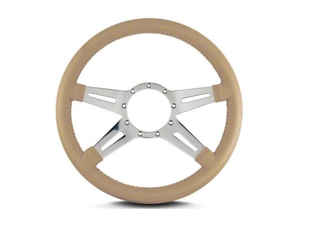 Lecarra 14 in MK-9 Steering Wheel, Polished, Tan Leather