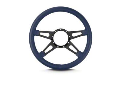 Lecarra 14 in MK-9 Supreme Steering Wheel, Black, Blue Leather