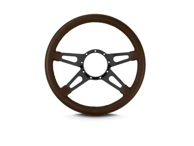 Lecarra 14 in MK-9 Supreme Steering Wheel, Black, Brown Leather