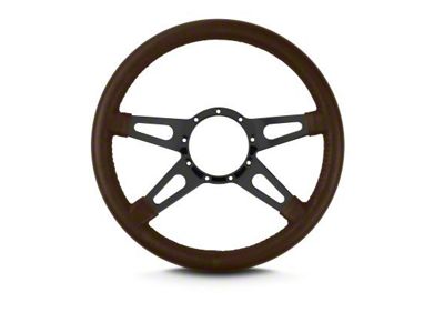 Lecarra 14 in MK-9 Supreme Steering Wheel, Black, Brown Leather