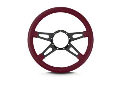 Lecarra 14 in MK-9 Supreme Steering Wheel, Black, Burgandy Leather