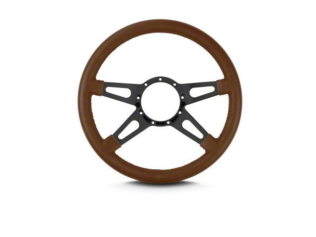 Lecarra 14 in MK-9 Supreme Steering Wheel, Black, Caramel Leather