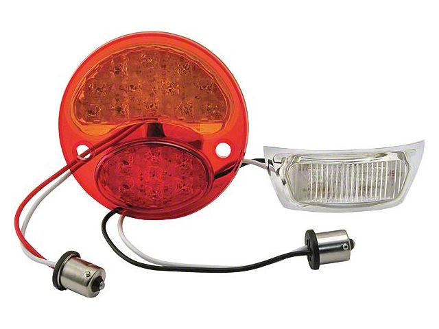 LED Tail Light Lens Insert - Half Amber - Left - 12 Volt