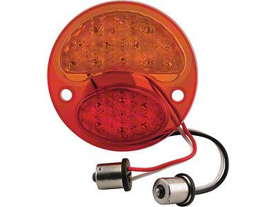 LED Tail Light Lens Insert - Half Amber - Right - 12 Volt