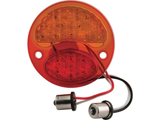 LED Tail Light Lens Insert - Half Amber - Right - 12 Volt