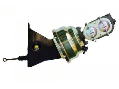 LEED Brakes 8-Inch Dual Power Brake Booster with 1-Inch Dual Bore Master Cylinder; Zinc Finish (66-77 Bronco)