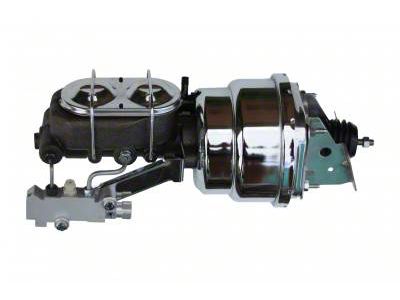 LEED Brakes 7-Inch Dual Power Brake Booster with 1-1/8-Inch Dual Bore Chrome Top Master Cylinder and Side Mount Valve; Chrome Finish (67-69 Camaro w/ Front Disc & Rear Drum Brakes)