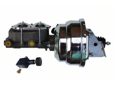 LEED Brakes 8-Inch Dual Power Brake Booster with 1-Inch Dual Bore Master Cylinder and Adjustable Valve; Chrome Finish (70-81 Camaro)