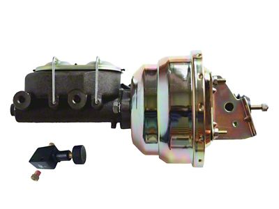 LEED Brakes 8-Inch Dual Power Brake Booster with 1-1/8-Inch Dual Bore Master Cylinder with Adjustable Valve; Zinc Finish (70-81 Camaro)