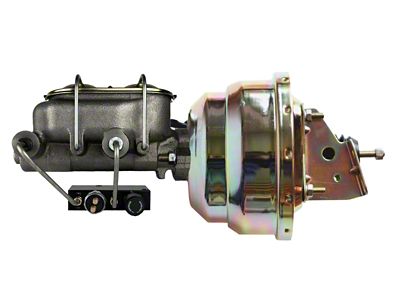 LEED Brakes 8-Inch Dual Power Brake Booster with 1-1/8-Inch Dual Bore Master Cylinder and Combo Valve; Zinc Finish (70-81 Camaro)