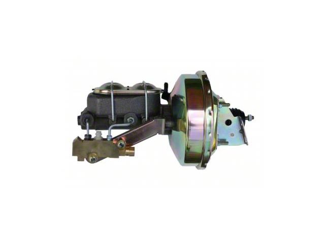 LEED Brakes 9-Inch Single Power Brake Booster with 1-1/8-Inch Dual Bore Master Cylinder and Side Mount Valve; Zinc Finish (67-69 Camaro w/ Front Disc & Rear Drum Brakes)