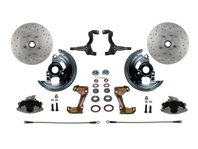 LEED Brakes Front Spindle Mount Disc Brake Conversion Kit with MaxGrip XDS Rotors; Zinc Plated Calipers (67-69 Camaro)