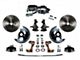 LEED Brakes Power Front Disc Brake Conversion Kit with 7-Inch Chrome Brake Booster, Flat Top Chrome Master Cylinder, Side Mount Valve, 2-Inch Drop Spindles and Vented Rotors; Zinc Plated Calipers (67-69 Camaro w/ 4-Wheel Disc Brakes)