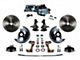 LEED Brakes Power Front Disc Brake Conversion Kit with 8-Inch Chrome Brake Booster, Flat Top Chrome Master Cylinder, Adjustable Valve, 2-Inch Drop Spindles and Vented Rotors; Zinc Plated Calipers (67-69 Camaro)