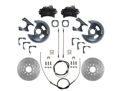 LEED Brakes Rear Disc Brake Conversion Kit with MaxGrip XDS Rotors; Black Calipers (70-81 Camaro)