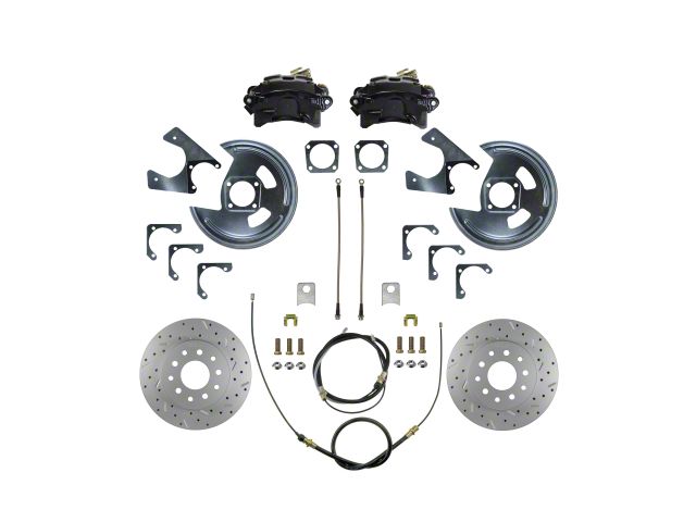 LEED Brakes Rear Disc Brake Conversion Kit with MaxGrip XDS Rotors; Black Calipers (70-81 Camaro)